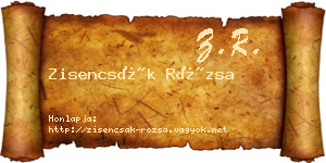 Zisencsák Rózsa névjegykártya